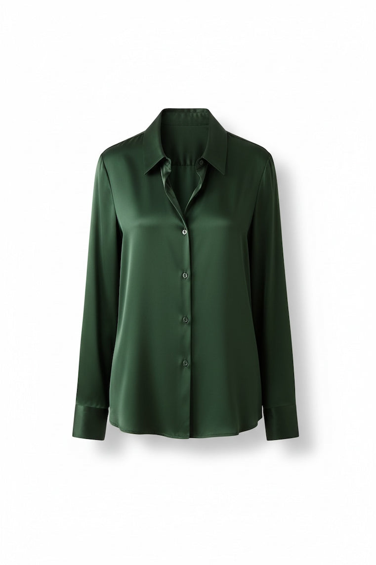 Groene Zijden Essential Blouse