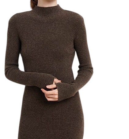 Merino Wollen Jurk | Ribbed Knitwear