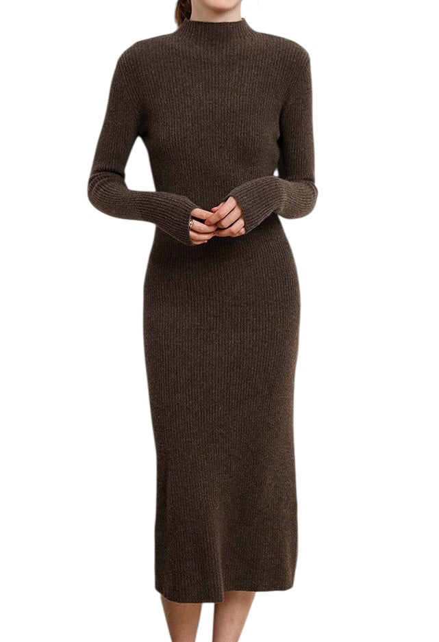 Merino Wollen Jurk | Ribbed Knitwear