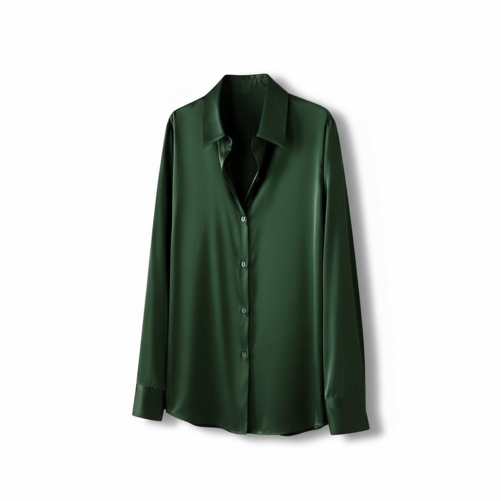 Groene Zijden Essential Blouse