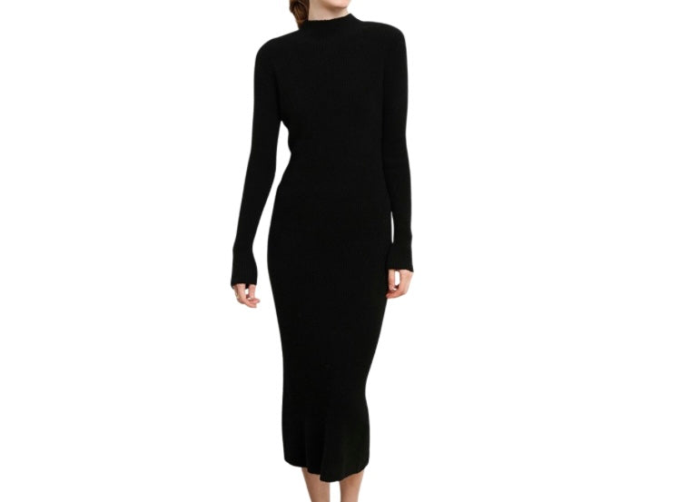 Merino Wollen Jurk | Ribbed Knitwear