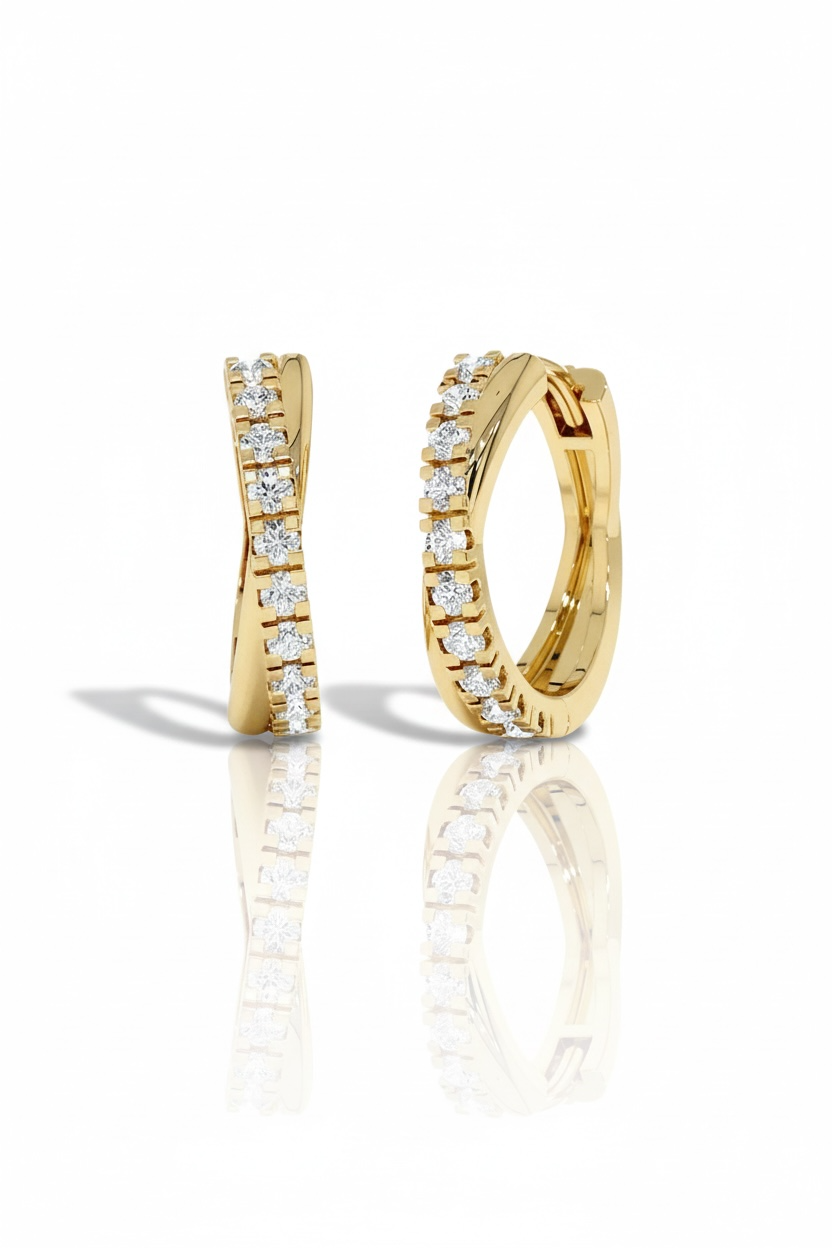 Crossed Huggies | 925 Zilver & Vermeil