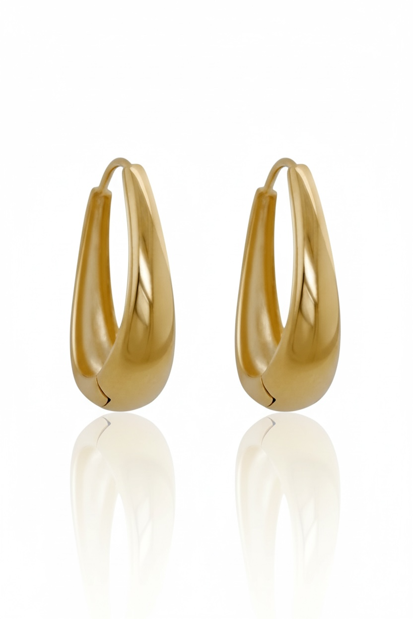 Drop Hoops | 18k Goud & 925 Zilver