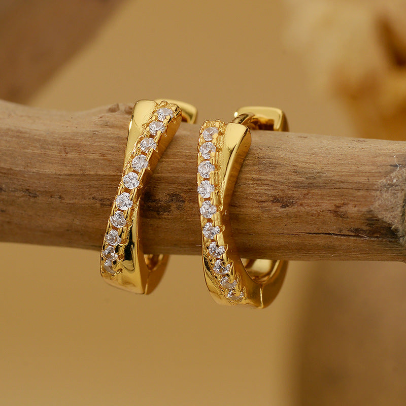 Crossed Huggies | 925 Zilver & Vermeil