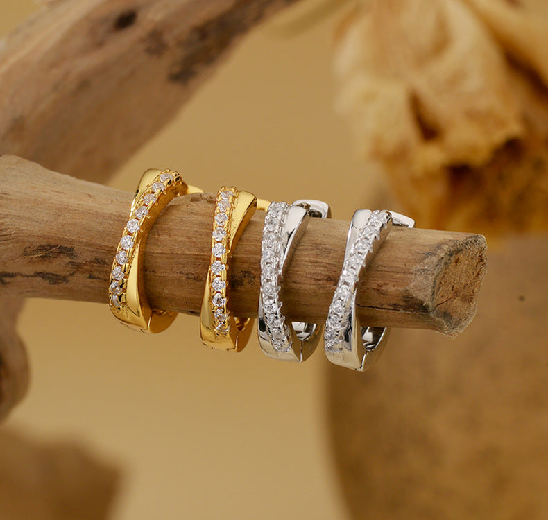 Crossed Huggies | 925 Zilver & Vermeil