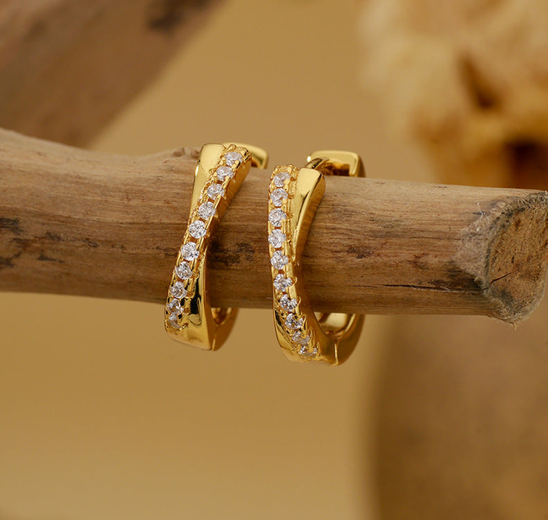 Crossed Huggies | 925 Zilver & Vermeil