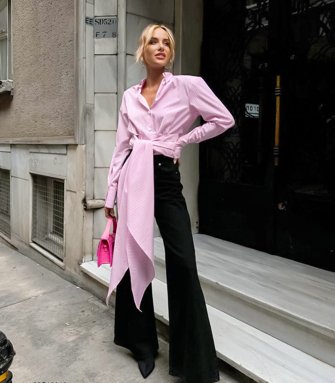 Gestreept Wikkelshirt | French Tie-Front | Nouvél the Label