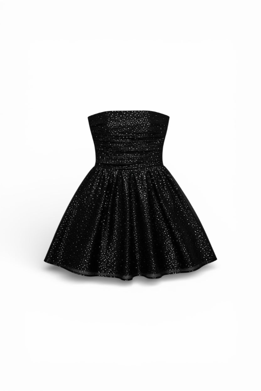 Strapless Glitter Jurk | Statement Bow | Nouvél the Label