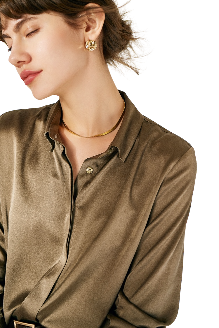 Zijden Blouse Overhemd | Dames | 100% Zijde Premium
