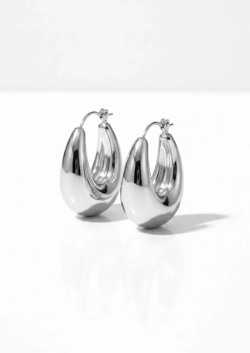 Stainless steel oorbellen waterproof 18K PVD goud — Essential Steel Nouvél the Label