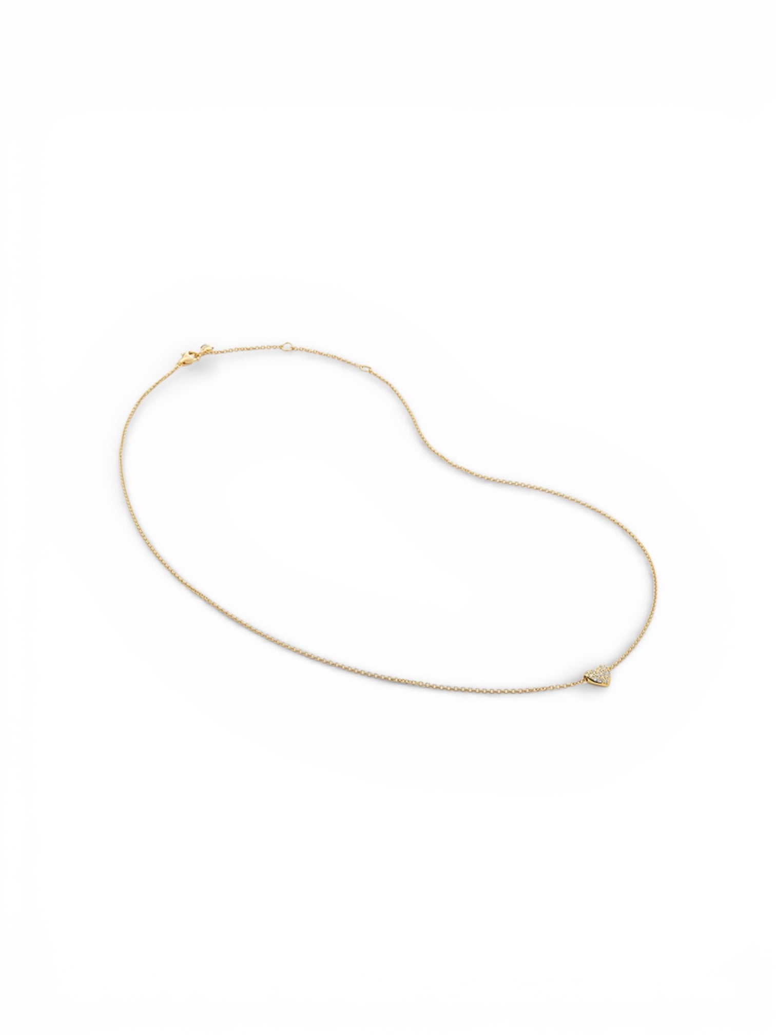 Pave Hart Ketting | 18k Vermeil & 925 Zilver