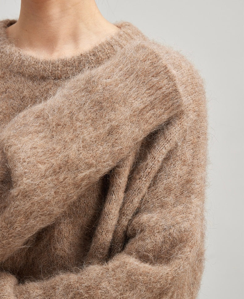Alpaca trui dames - luxe zachte woltrui met ronde hals NOUVÉL THE LABEL