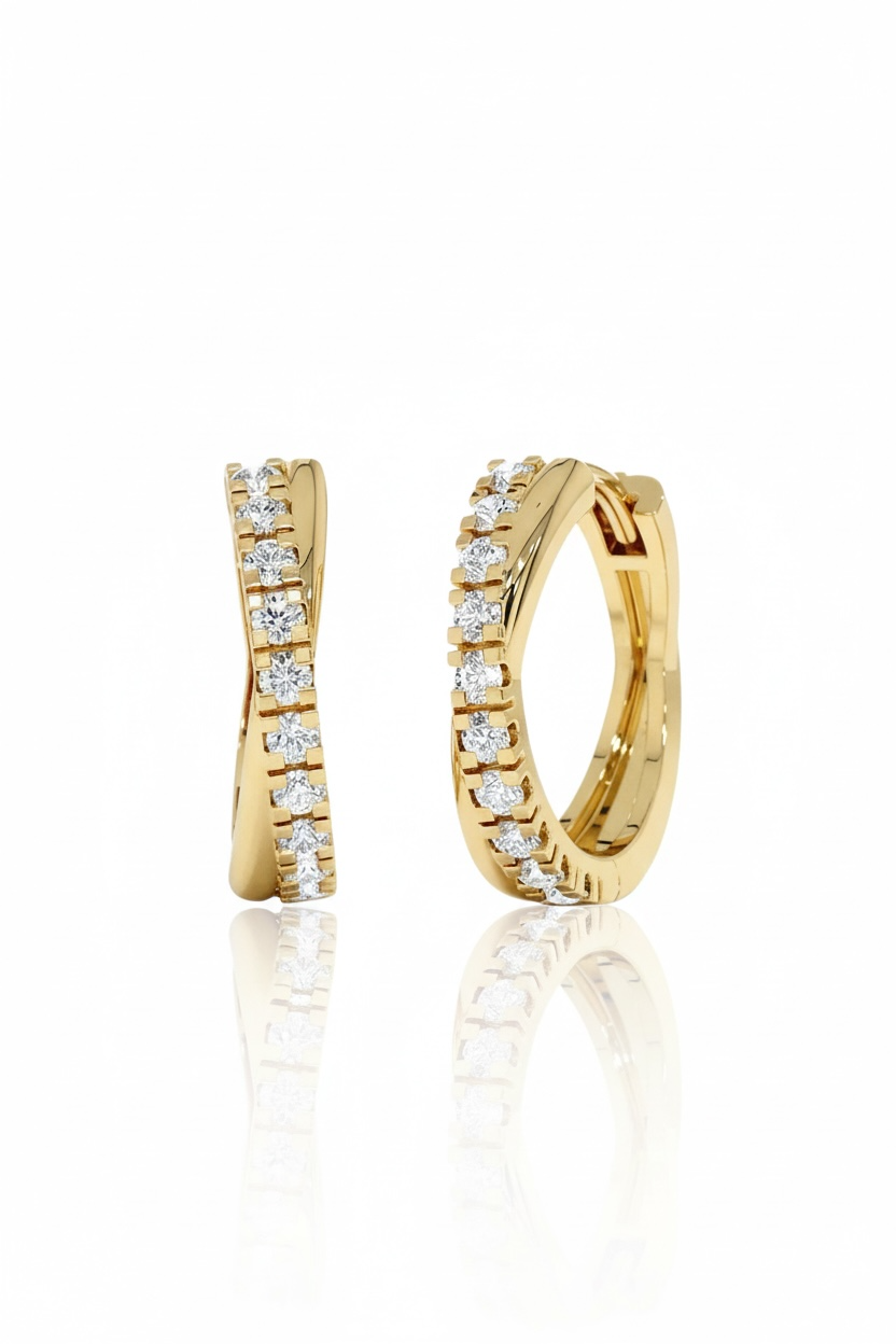 De Crossed Huggies | 925 Zilver & Vermeil