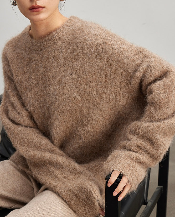 Alpaca trui dames - luxe zachte woltrui met ronde hals NOUVÉL THE LABEL
