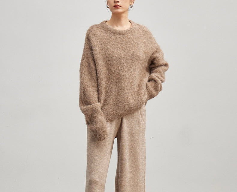 Alpaca trui dames - luxe zachte woltrui met ronde hals NOUVÉL THE LABEL