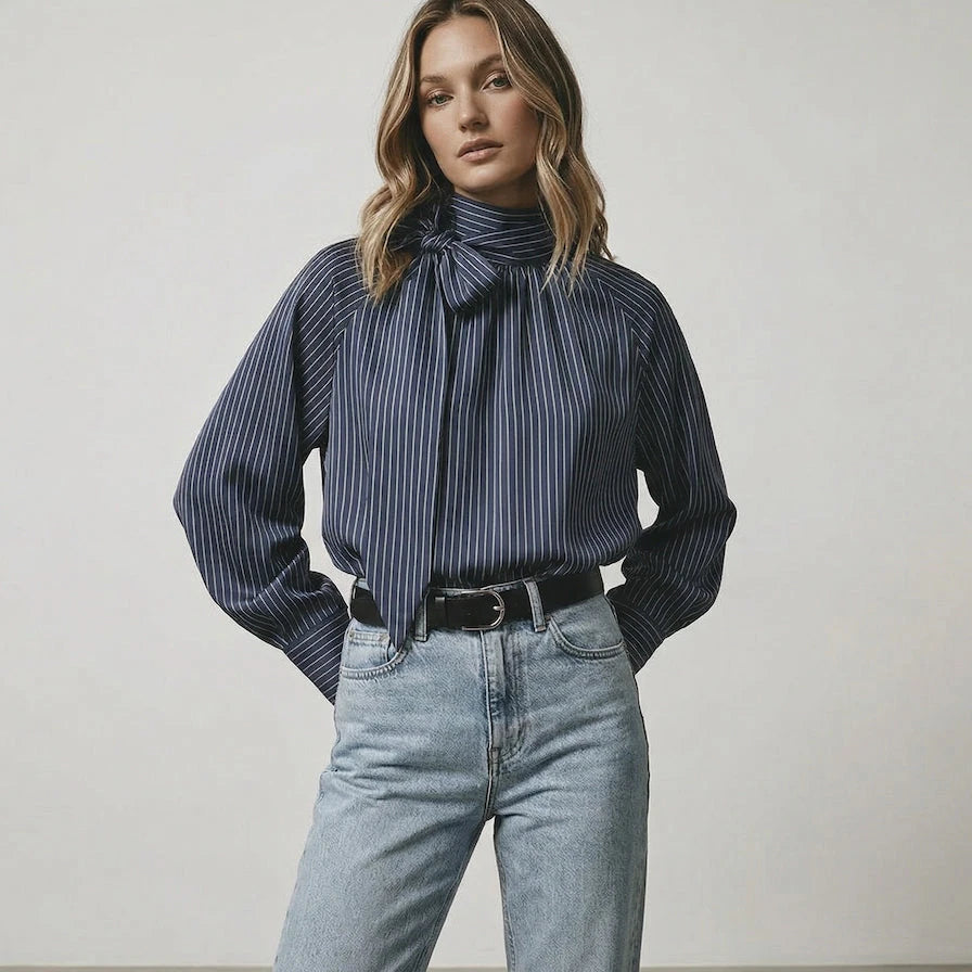 Gestreepte-strik-blouse 