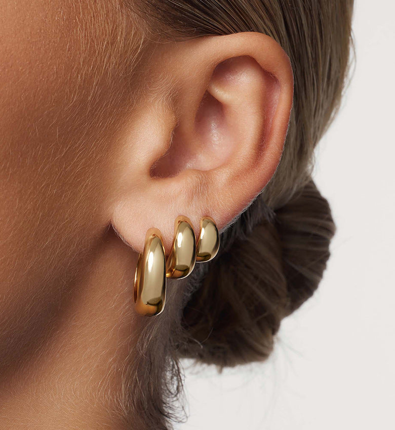 Signatuur Dome Oorringen | 18k Goud Vermeil & Zilver