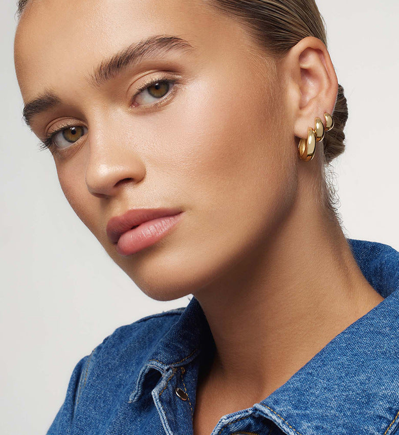 Signatuur Dome Oorringen | 18k Goud Vermeil & Zilver