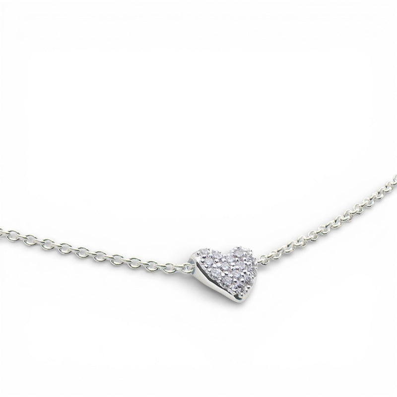 Pave Hart Ketting | 18k Vermeil & 925 Zilver