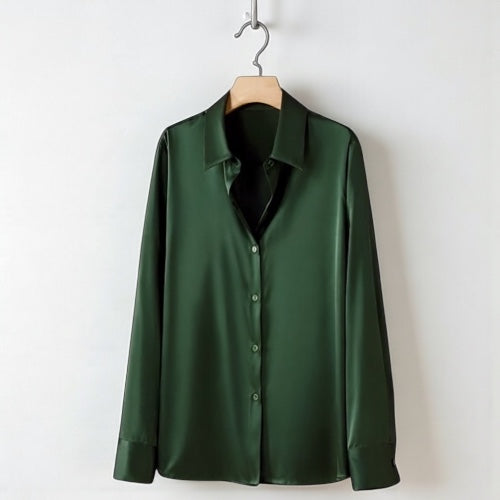 Groene Zijden Essential Blouse | Nouvél the Label