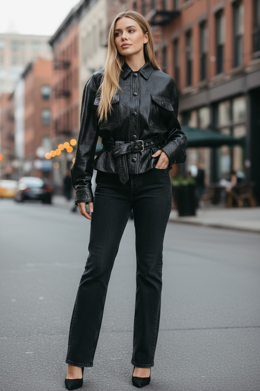 Leren Jas | Dames | Zwart | Echt Schapenleer