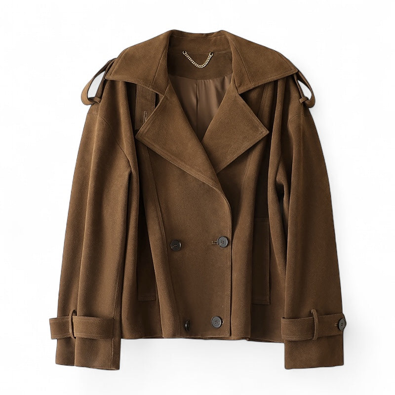 Suede Trenchcoat Dames | 100% Nubuck Leer | Oversized Fit